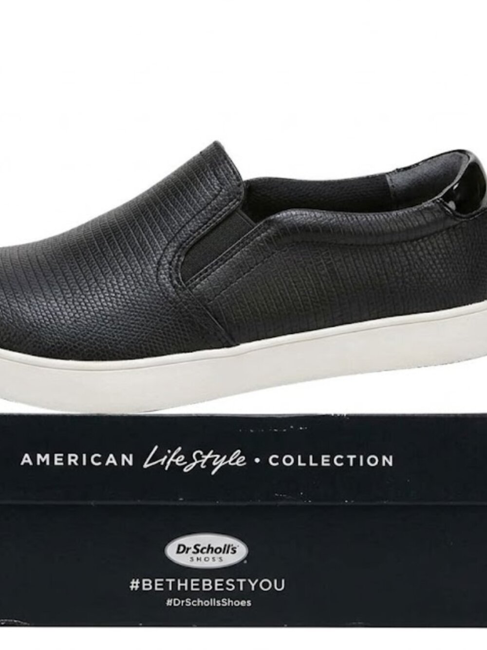 NIB Dr. Scholl's Madison Slip-On Sneaker Black Perforated Women's 8.5 Wide